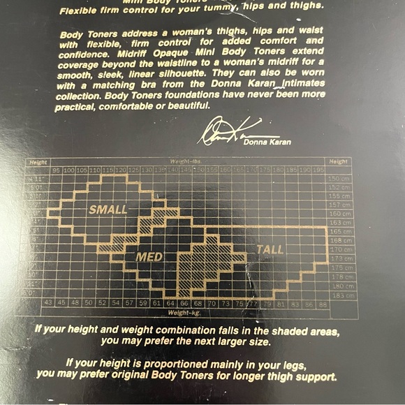 Donna Karan NY Mini Body Toner Hosiery Midriff Control Opaque Black Size Small - Picture 3 of 4